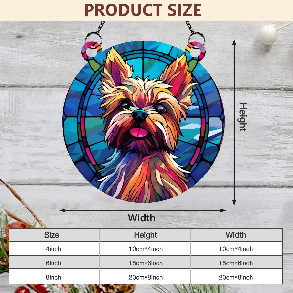 Yorkie stained glass dog - Kim’s Signature Beauty & Accessories    