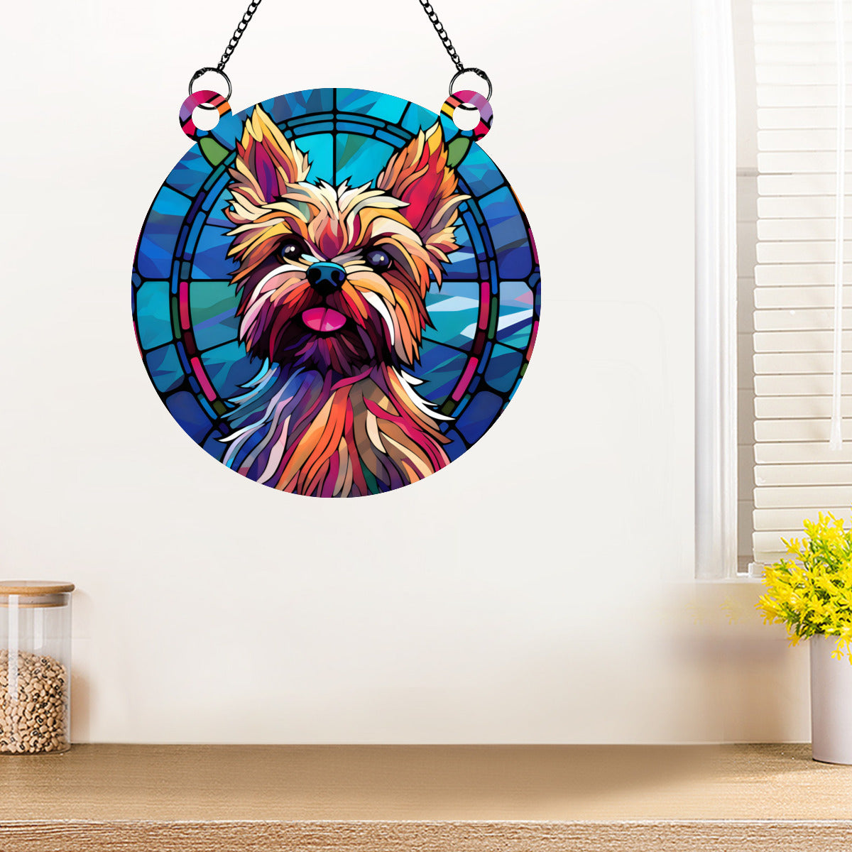 Yorkie stained glass dog - Kim’s Signature Beauty & Accessories    