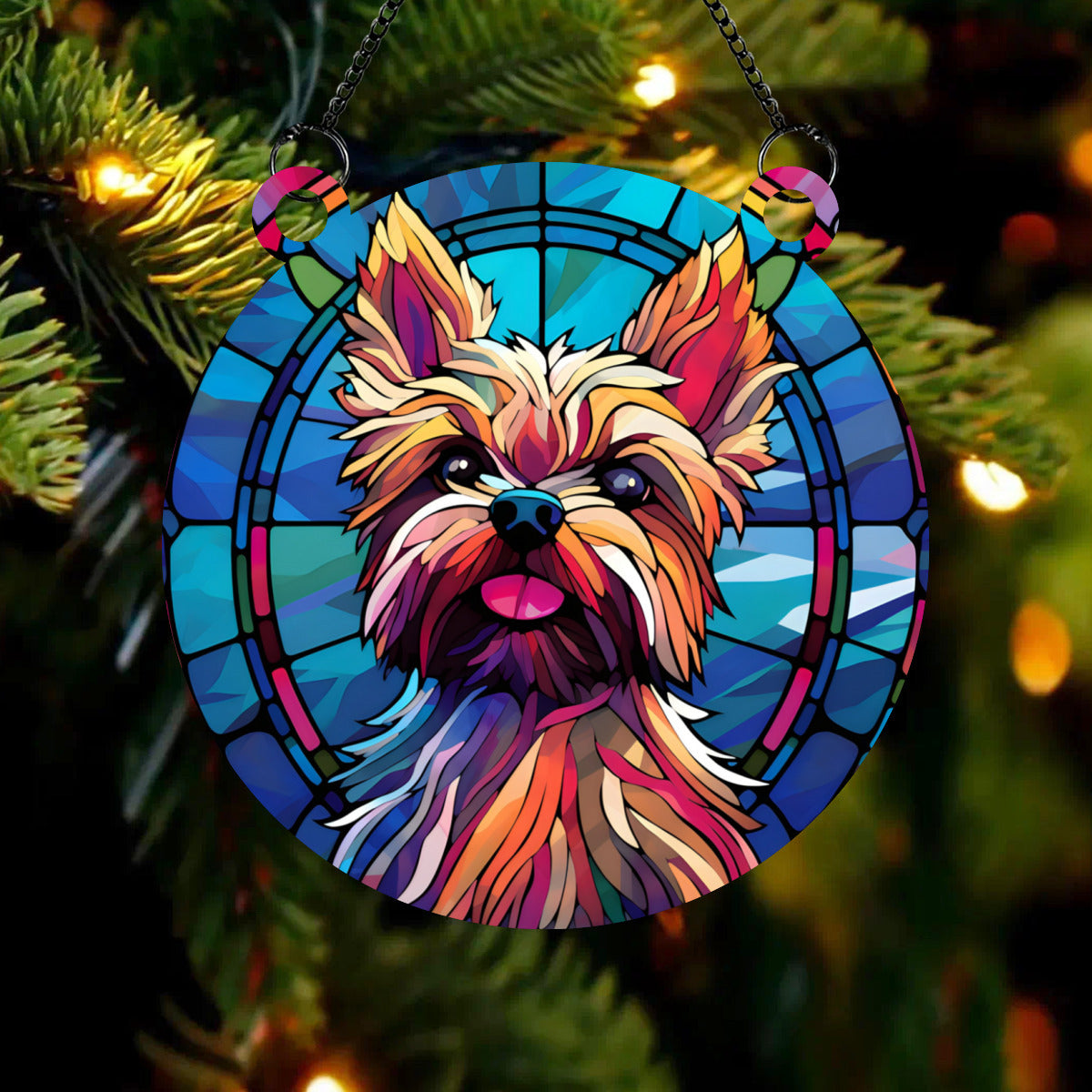 Yorkie stained glass dog - Kim’s Signature Beauty & Accessories    