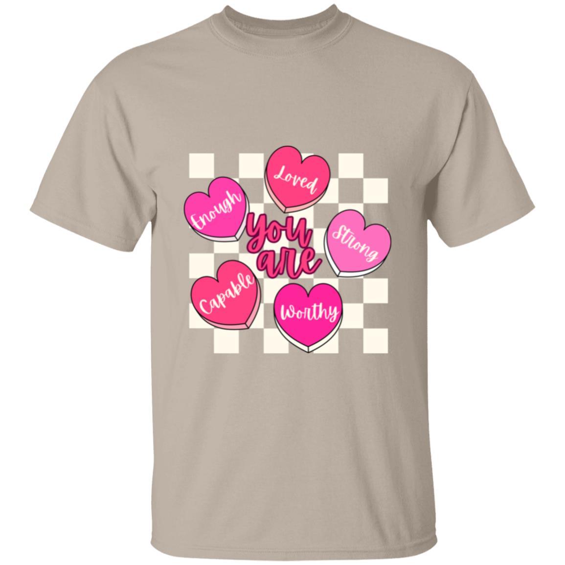 You are Enough Heart Candy Tee - Kim’s Signature Beauty & Accessories    