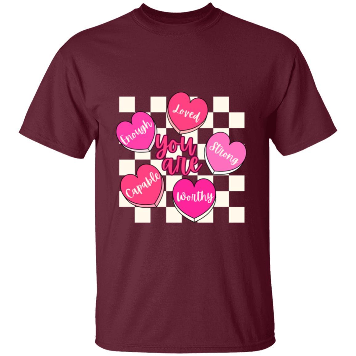 You are Enough Heart Candy Tee - Kim’s Signature Beauty & Accessories    