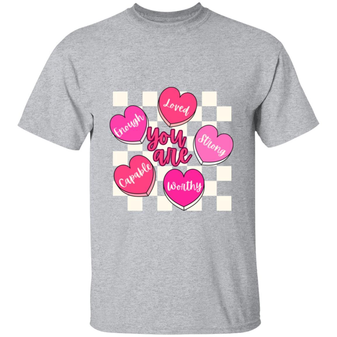 You are Enough Heart Candy Tee - Kim’s Signature Beauty & Accessories    