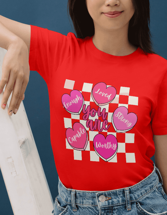 You are Enough Heart Candy Tee - Kim’s Signature Beauty & Accessories    