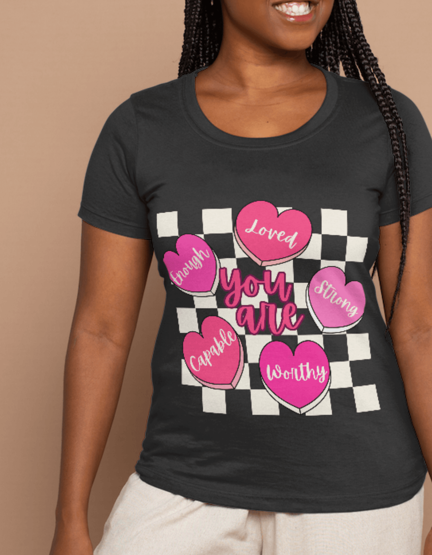 You are Enough Heart Candy Tee - Kim’s Signature Beauty & Accessories    