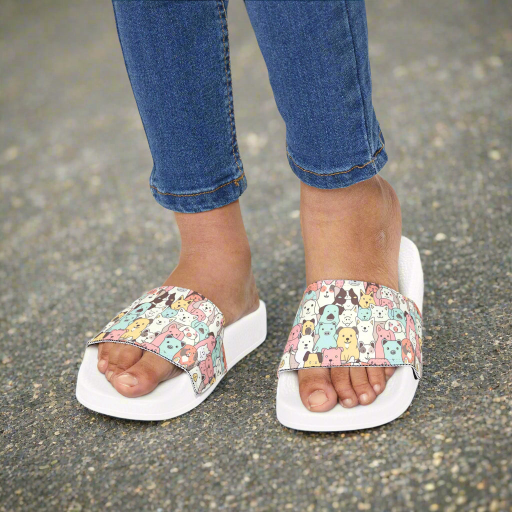 Youth Cute Dog Print Removable-Strap Sandals - Kim’s Signature Beauty & Accessories    