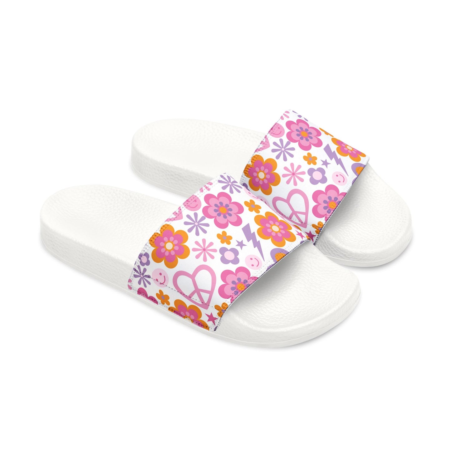 Youth Floral Peace Sandals - Removable-Strap Summer Footwear - Kim’s Signature Beauty & Accessories    