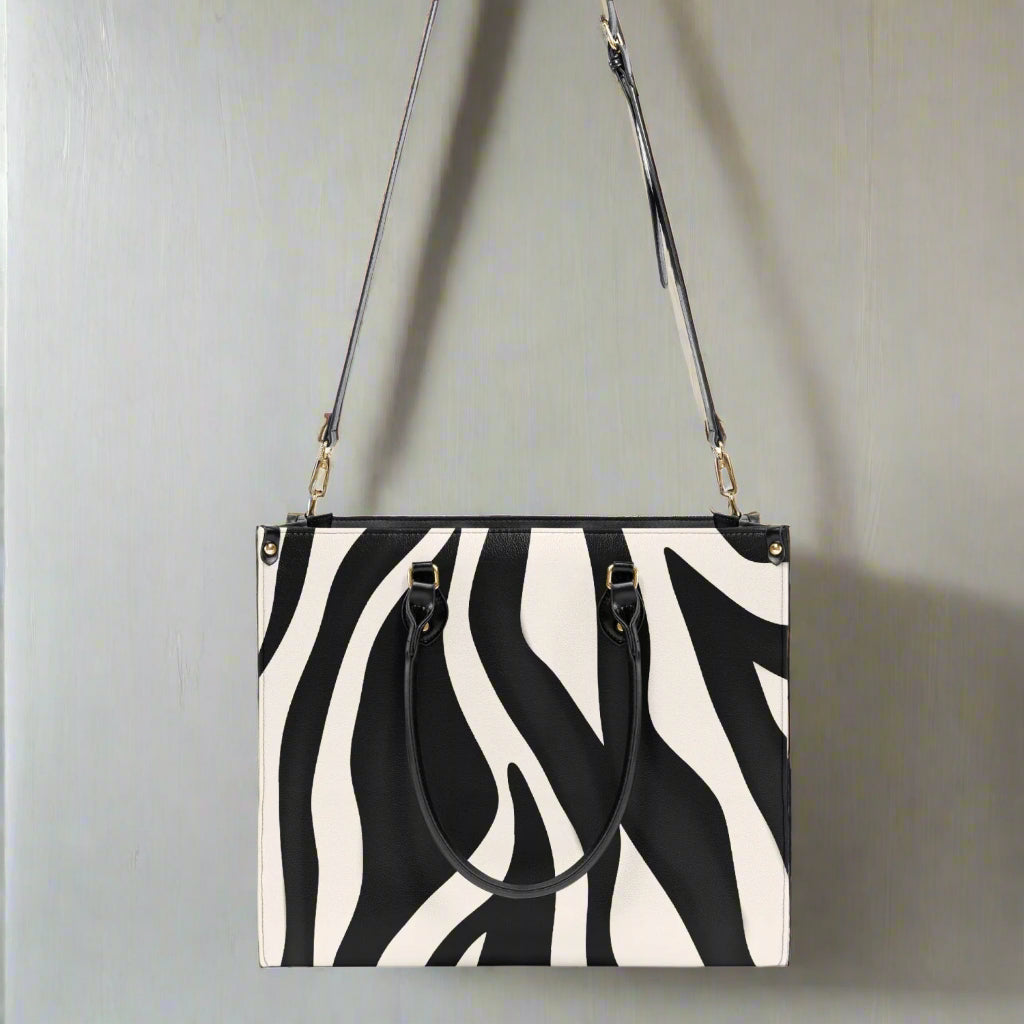 Zebra Print PU Leather Handbag - Kim’s Signature Beauty & Accessories    