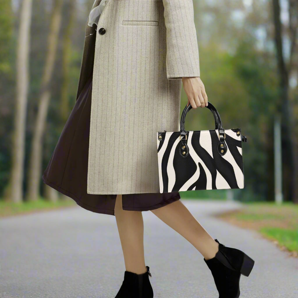 Zebra Print PU Leather Handbag - Kim’s Signature Beauty & Accessories    