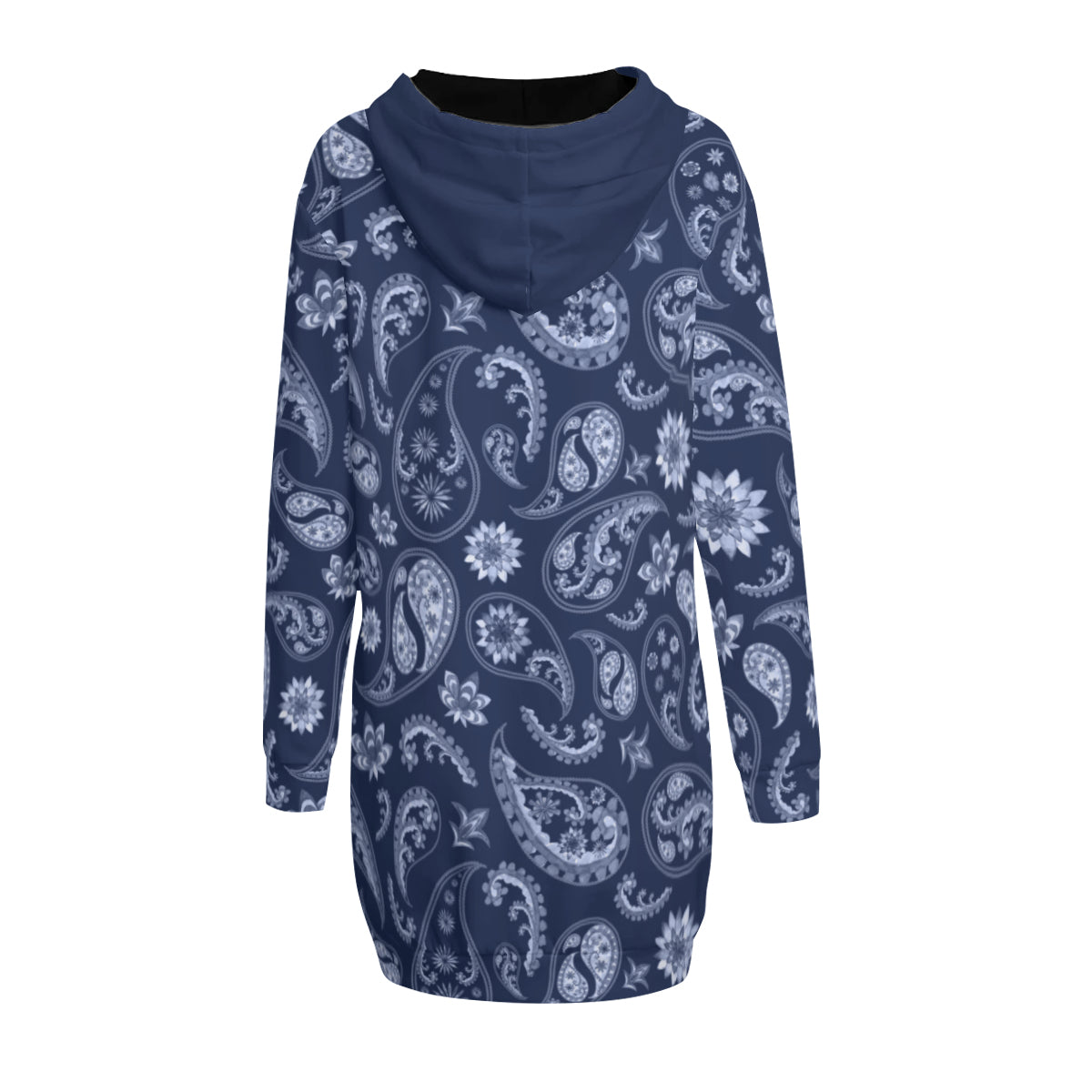Blue & White Paisley Hoodie Sweat Dress - Kim’s Signature Beauty & Accessories    