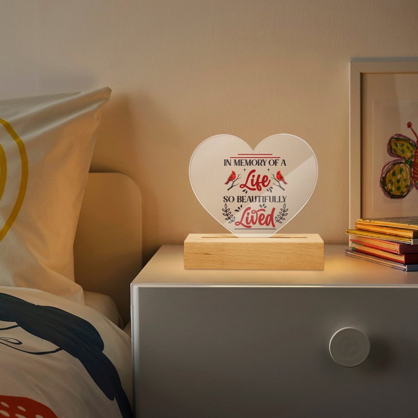 In Memory Acrylic Plaque with Stand - Heart - Kim’s Signature Beauty & Accessories    