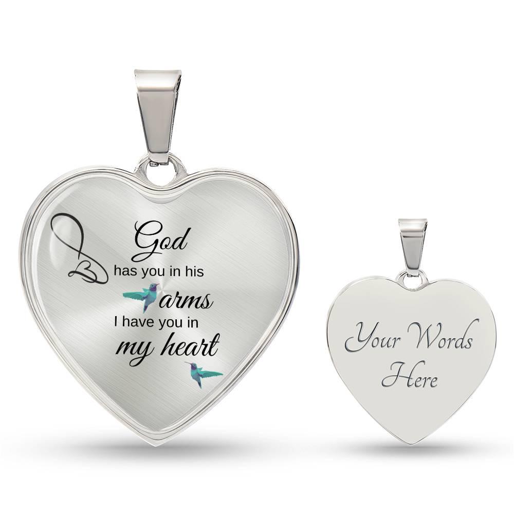 In his arms | Engravable Memorial Necklace - Kim’s Signature Beauty & Accessories    (Store description)