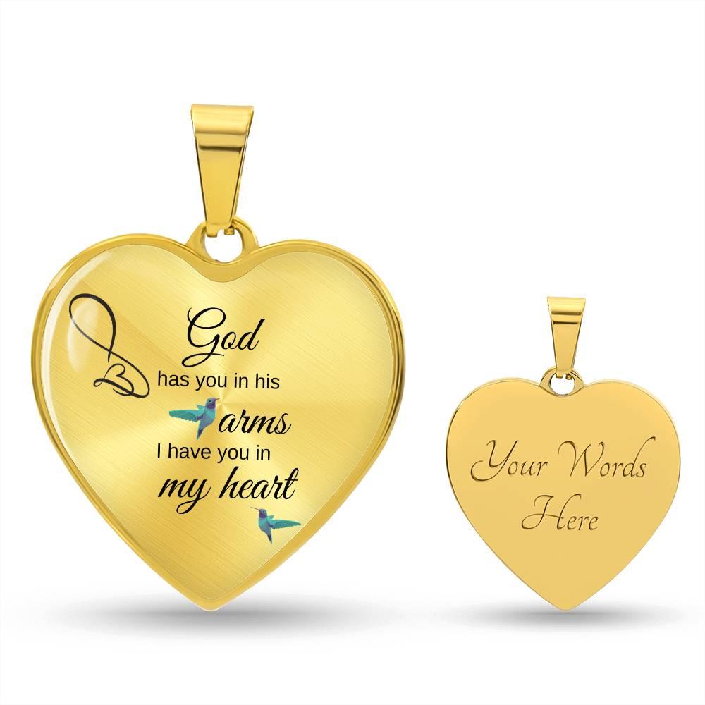 In his arms | Engravable Memorial Necklace - Kim’s Signature Beauty & Accessories    (Store description)
