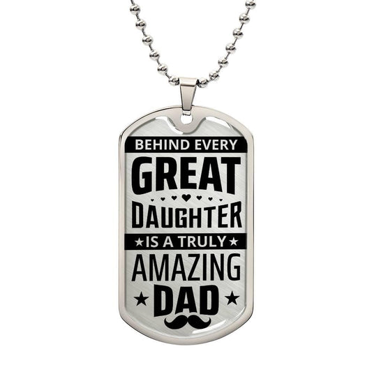 Amazing Dad, Great Daughter | Dog Tag - Kim’s Signature Beauty & Accessories    
