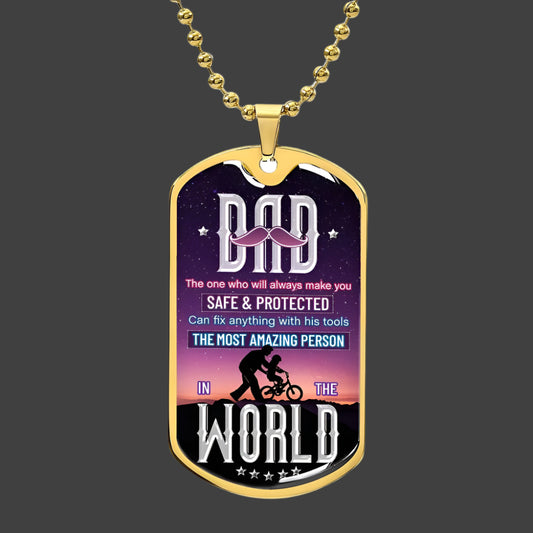 Dad Dog Tag Necklace – Most Amazing Person - Kim’s Signature Beauty & Accessories    