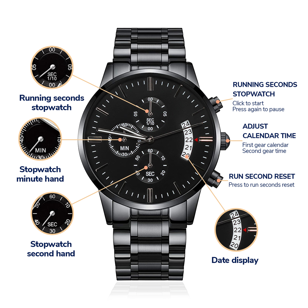 Biker Dad Engraved Watch - Kim’s Signature Beauty & Accessories    (Store description)