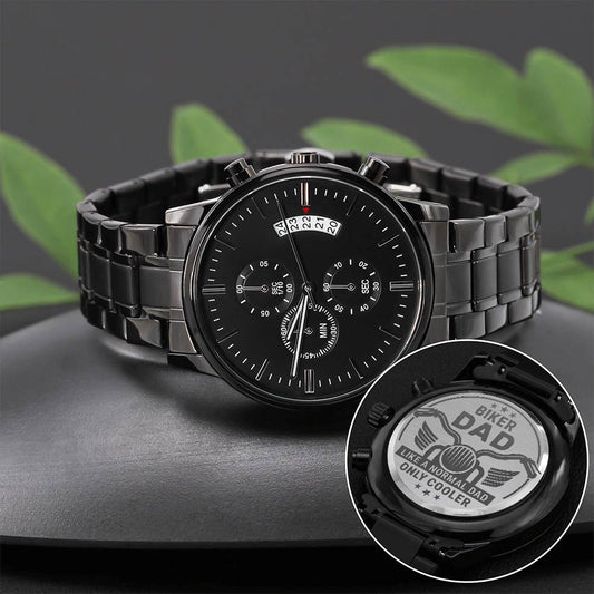 Biker Dad Engraved Watch - Kim’s Signature Beauty & Accessories    