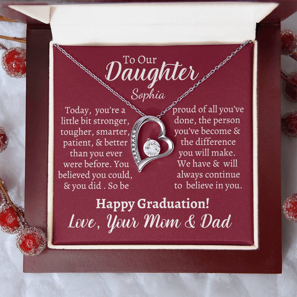Personalized Daughter Heart Necklace & Graduation Card - Kim’s Signature Beauty & Accessories    (Store description)
