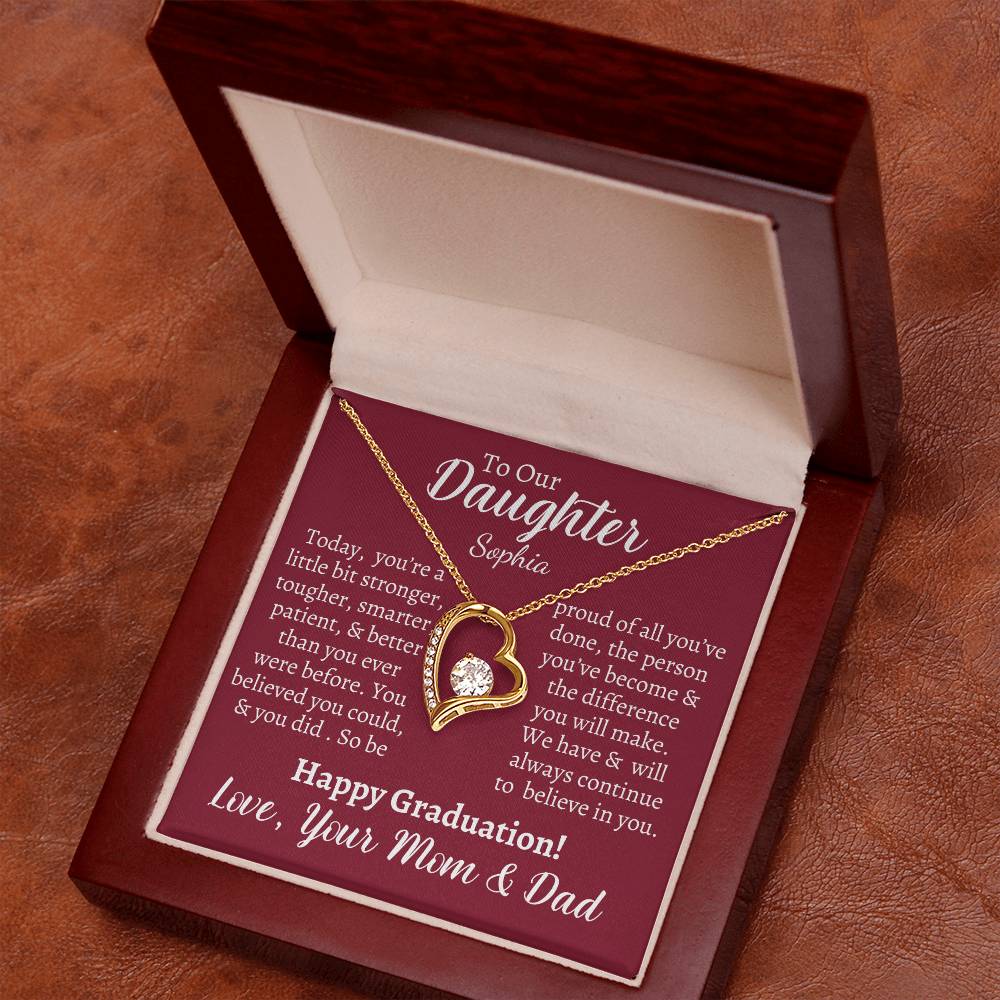 Personalized Daughter Heart Necklace & Graduation Card - Kim’s Signature Beauty & Accessories    (Store description)