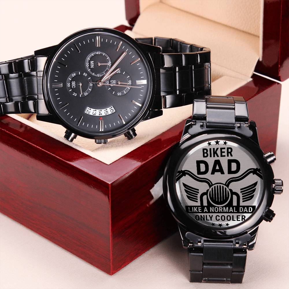 Biker Dad Engraved Watch - Kim’s Signature Beauty & Accessories    (Store description)