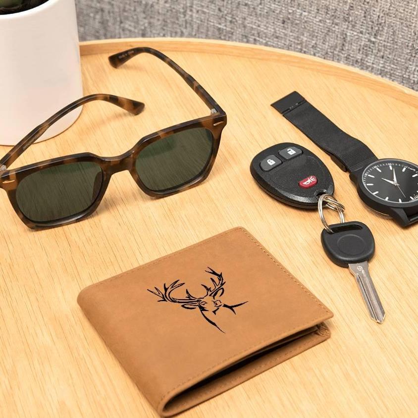 Deer Head - Men's Leather Wallet - Kim’s Signature Beauty & Accessories    (Store description)