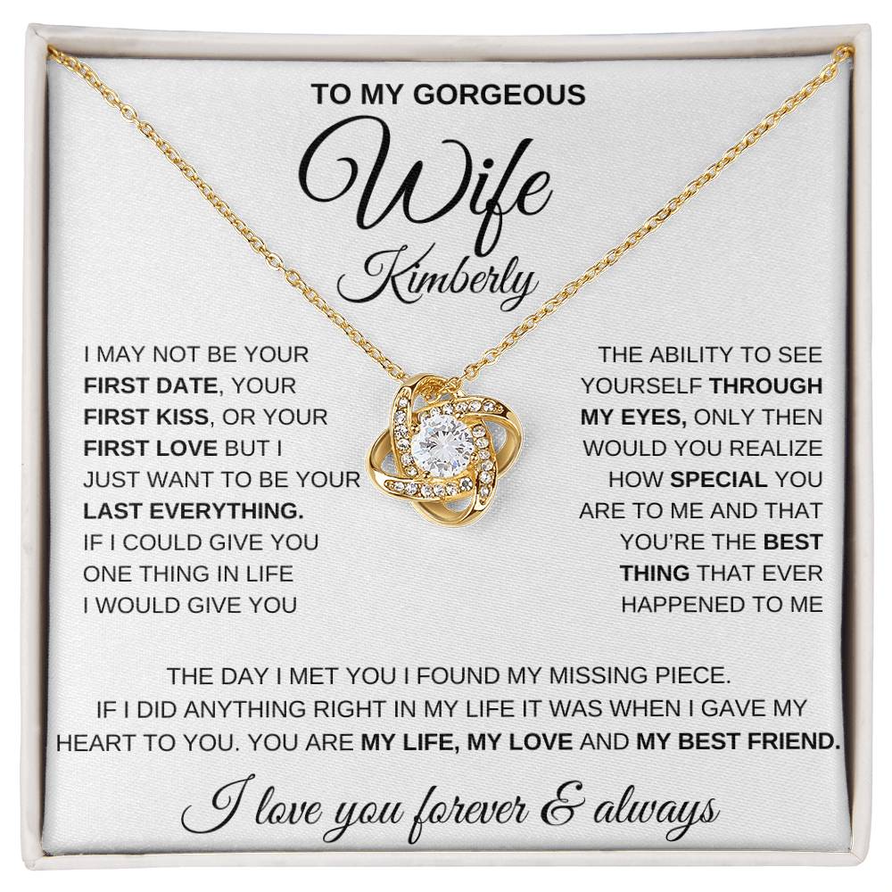 Gorgeous Wife | Personalized Love Knot Necklace - Kim’s Signature Beauty & Accessories    (Store description)