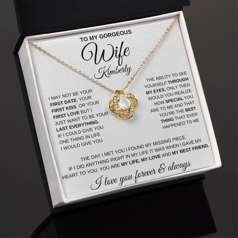 Gorgeous Wife | Personalized Love Knot Necklace - Kim’s Signature Beauty & Accessories    (Store description)