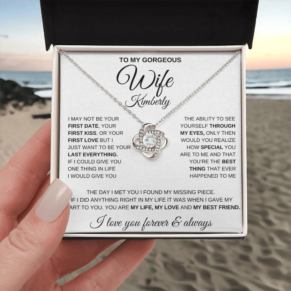 Gorgeous Wife | Personalized Love Knot Necklace - Kim’s Signature Beauty & Accessories    (Store description)