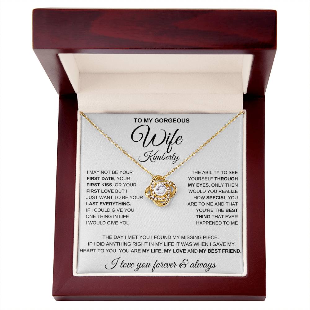 Gorgeous Wife | Personalized Love Knot Necklace - Kim’s Signature Beauty & Accessories    (Store description)