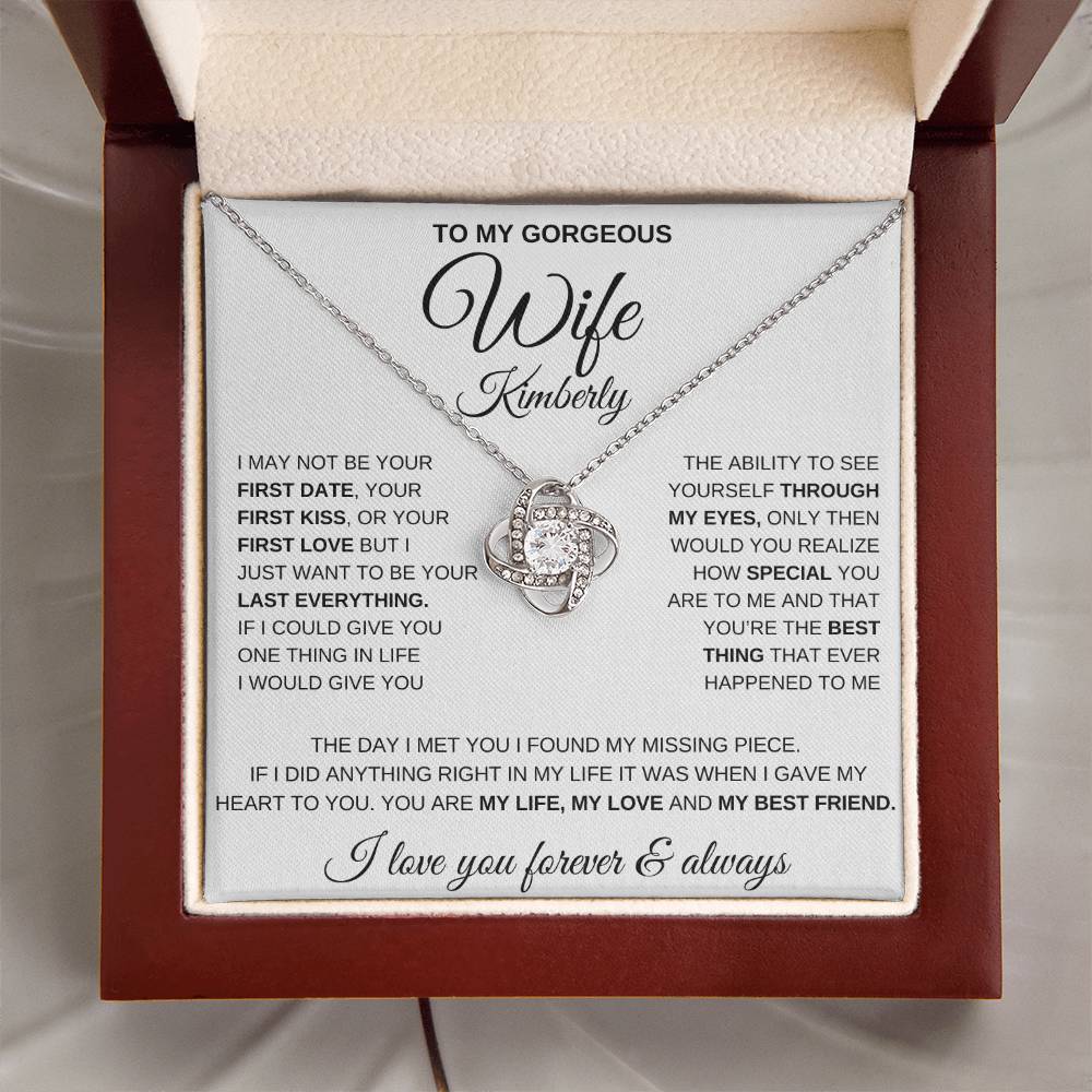 Gorgeous Wife | Personalized Love Knot Necklace - Kim’s Signature Beauty & Accessories    (Store description)