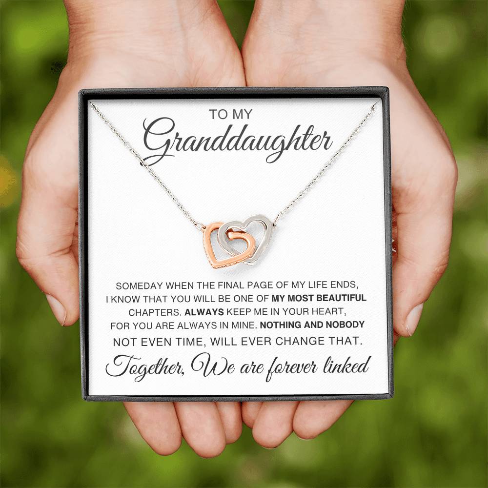 🎁To My Granddaughter, Linked Together | Interlocking Hearts Necklace💓 - Kim’s Signature Beauty & Accessories    (Store description)