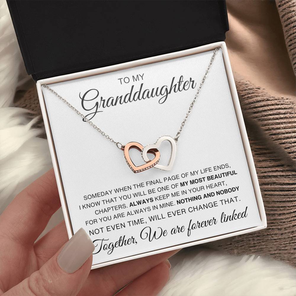🎁To My Granddaughter, Linked Together | Interlocking Hearts Necklace💓 - Kim’s Signature Beauty & Accessories    (Store description)