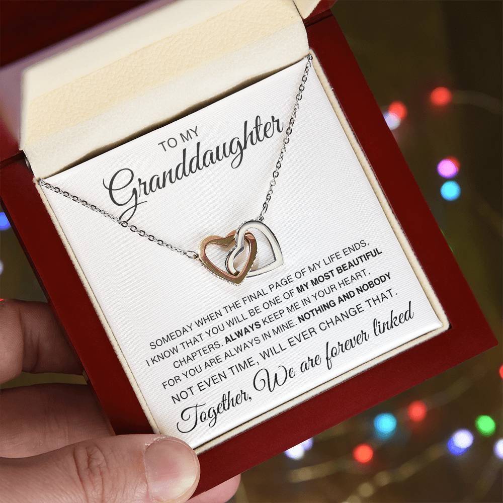 🎁To My Granddaughter, Linked Together | Interlocking Hearts Necklace💓 - Kim’s Signature Beauty & Accessories    (Store description)
