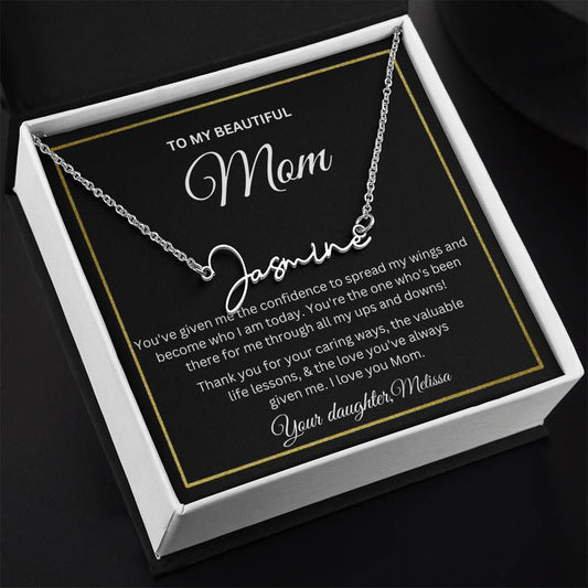 Beautiful Mom, Love Daughter (Personalized) Necklace - Kim’s Signature Beauty & Accessories    