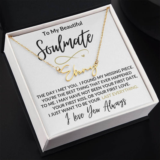 To My Soulmate Necklace & Message Card - Kim’s Signature Beauty & Accessories    