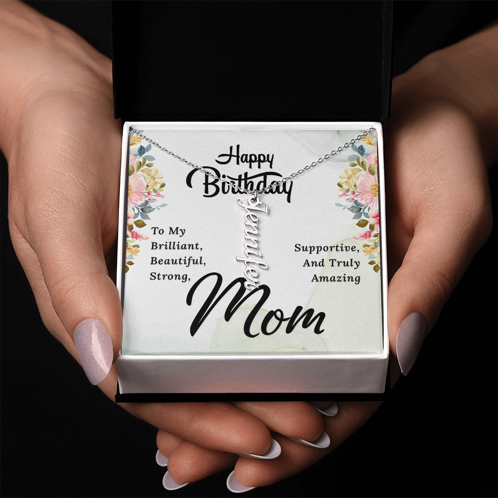 Happy Birthday Mom (Personalized Name Necklace)