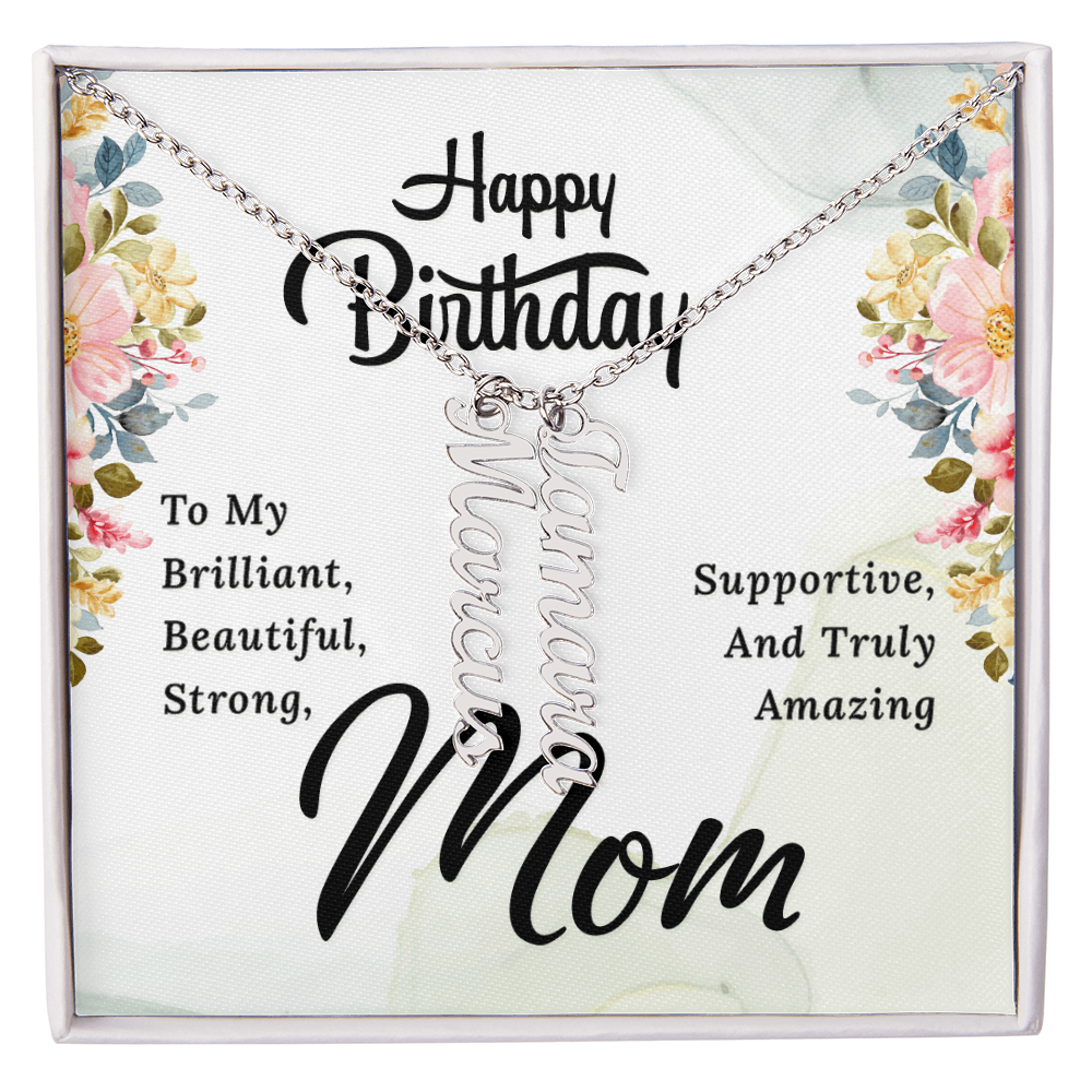 Happy Birthday Mom (Personalized Name Necklace)