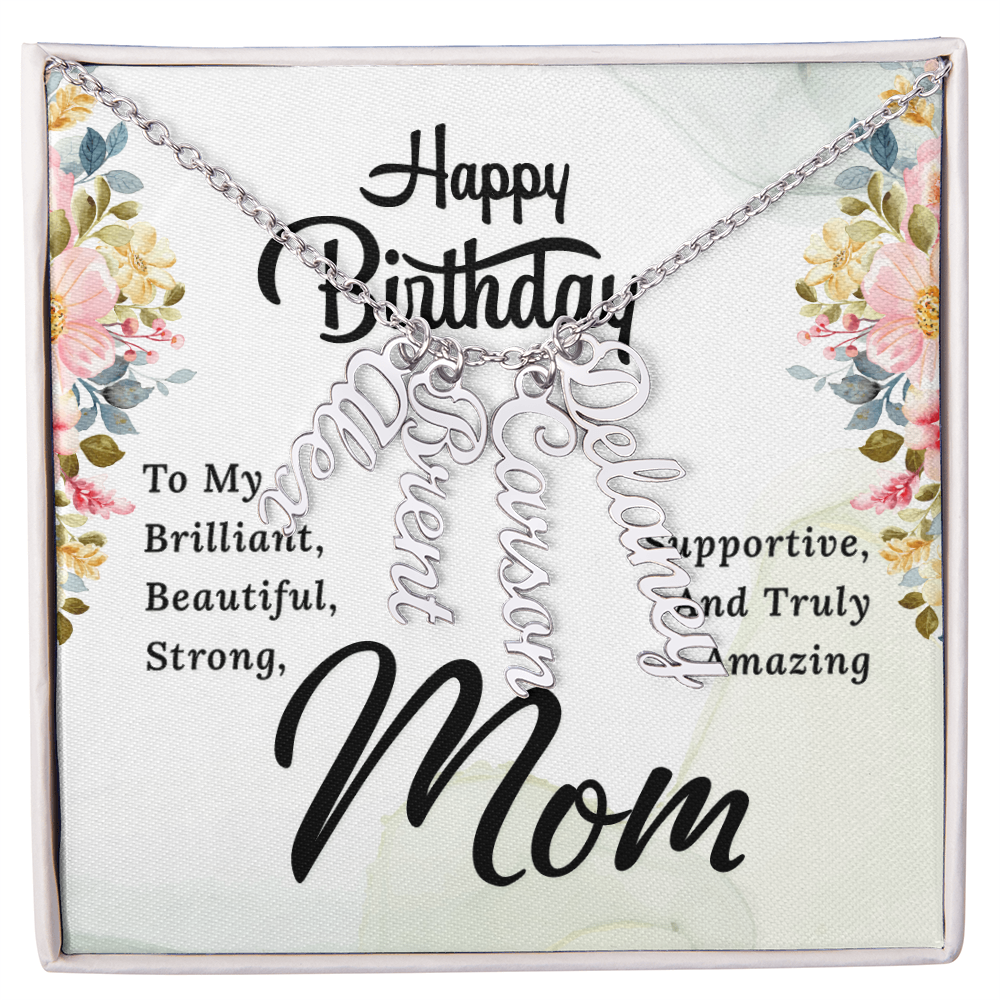 Happy Birthday Mom (Personalized Name Necklace)