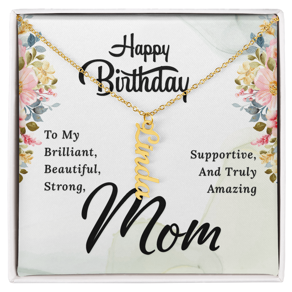 Happy Birthday Mom (Personalized Name Necklace)