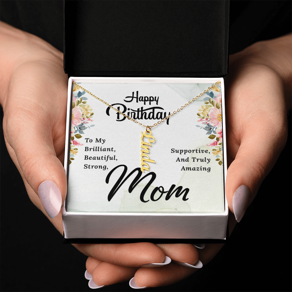 Happy Birthday Mom (Personalized Name Necklace)