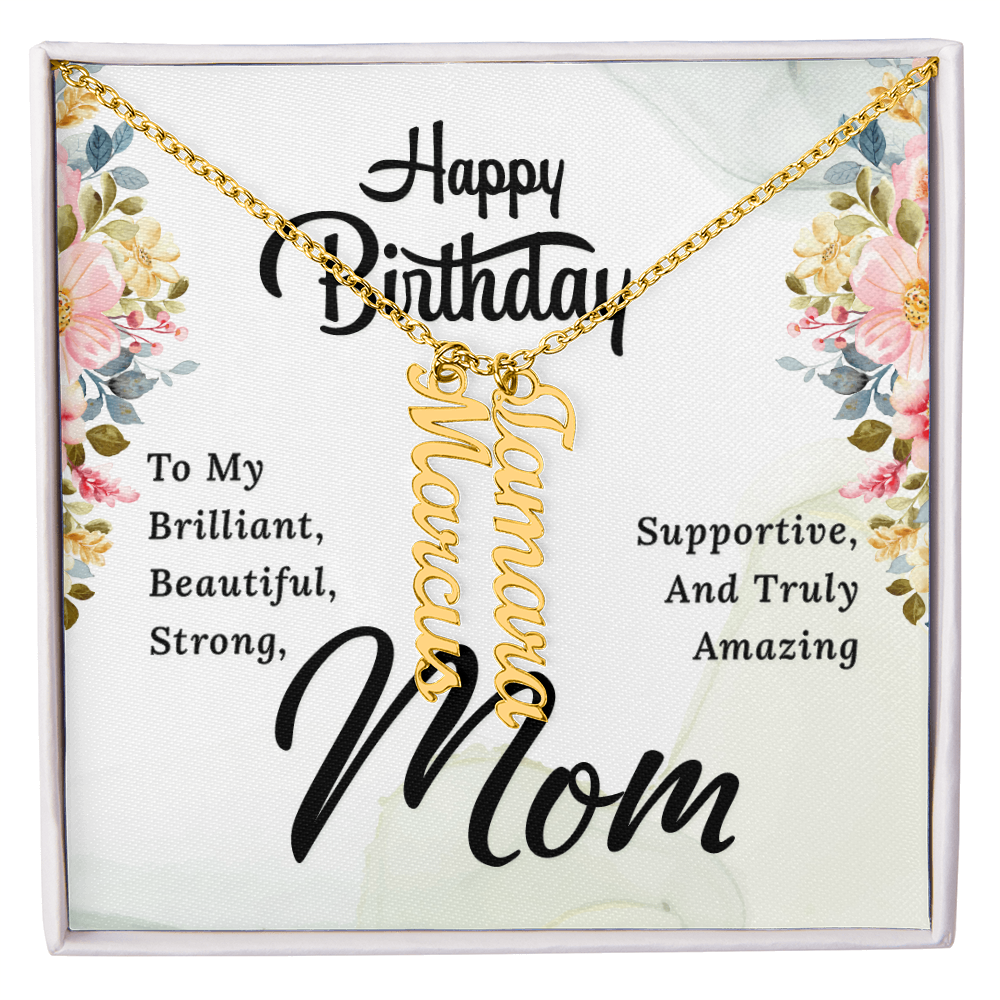 Happy Birthday Mom (Personalized Name Necklace)