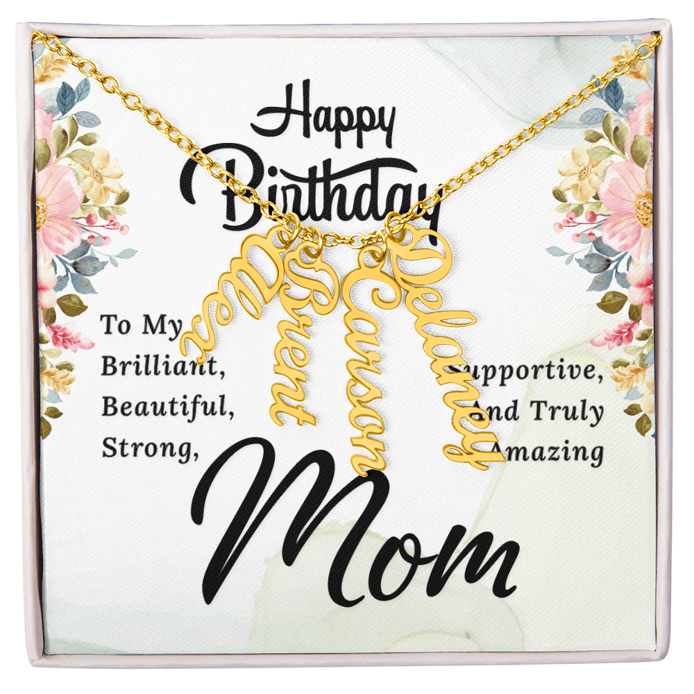 Happy Birthday Mom (Personalized Name Necklace)