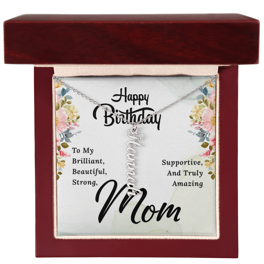 Happy Birthday Mom (Personalized Name Necklace)