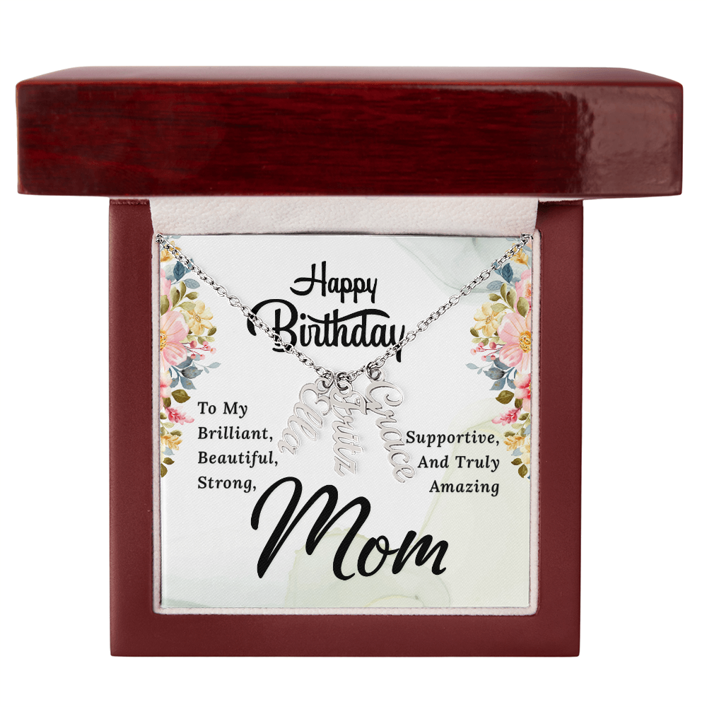 Happy Birthday Mom (Personalized Name Necklace)