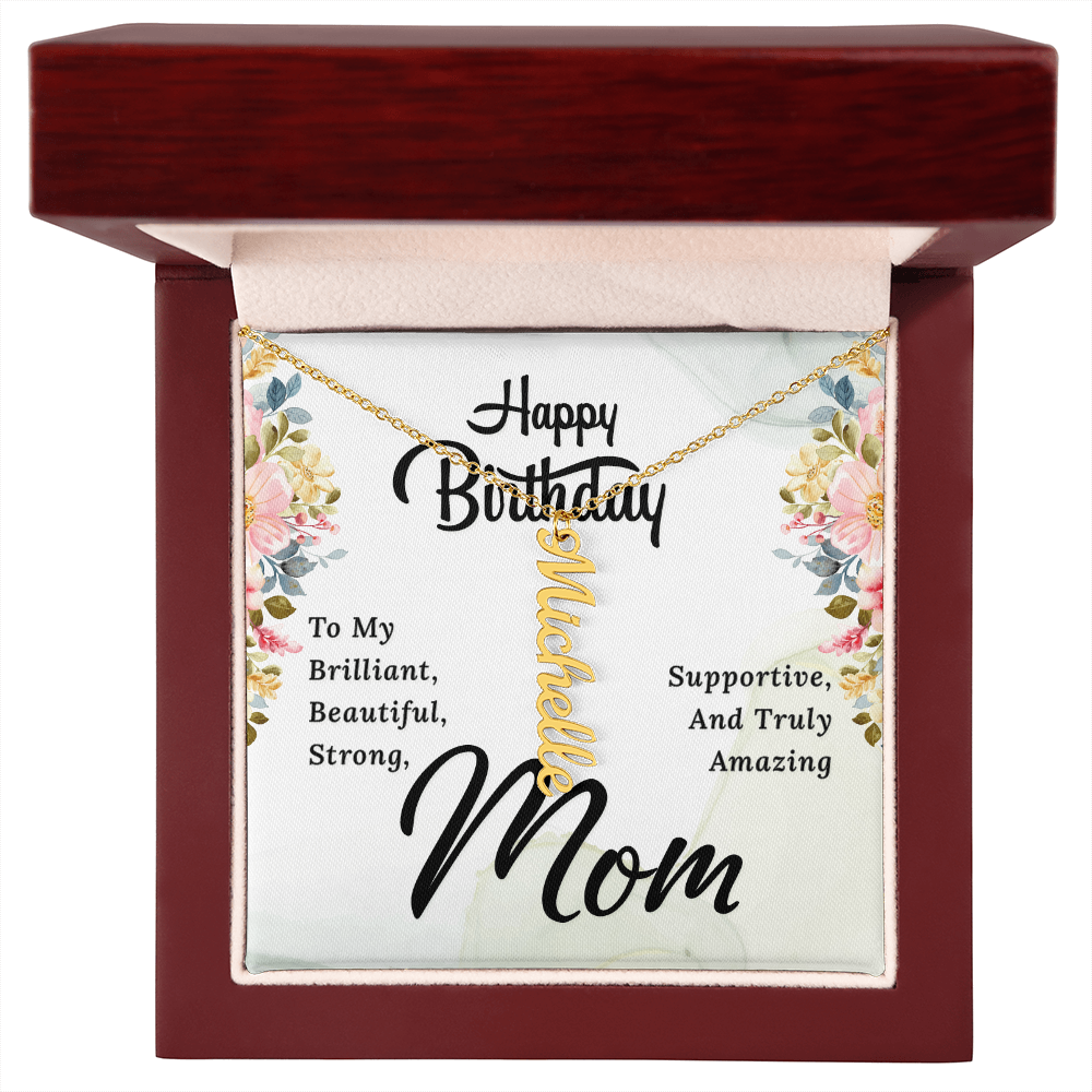 Happy Birthday Mom (Personalized Name Necklace)