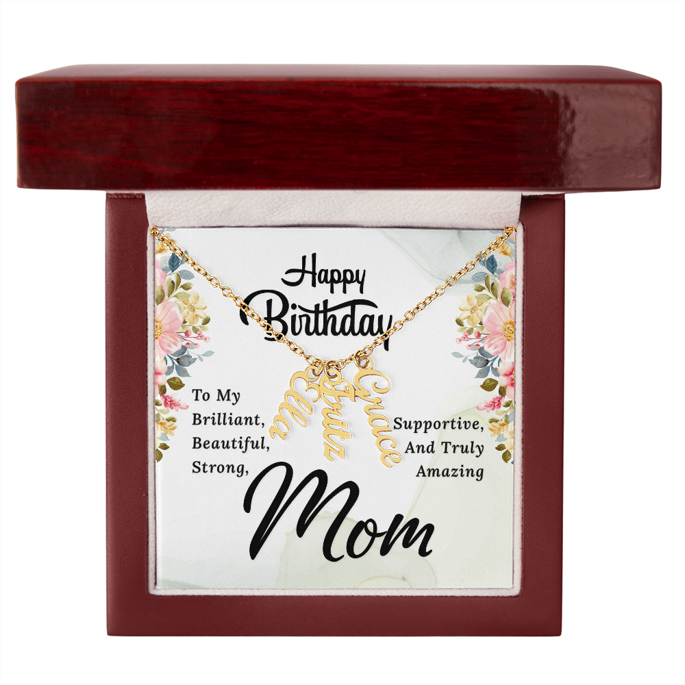 Happy Birthday Mom (Personalized Name Necklace)