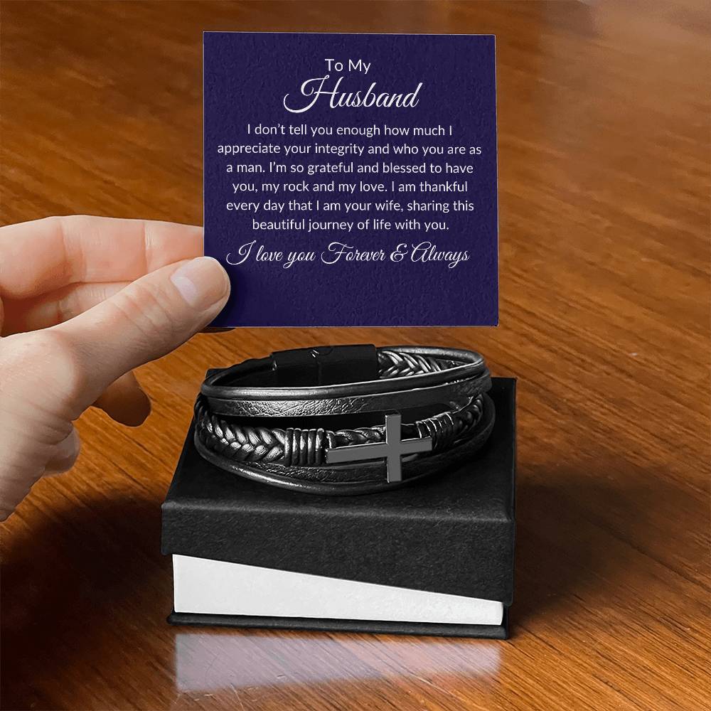 To My Husband | Man of Integrity Cross Bracelet - Kim’s Signature Beauty & Accessories    (Store description)