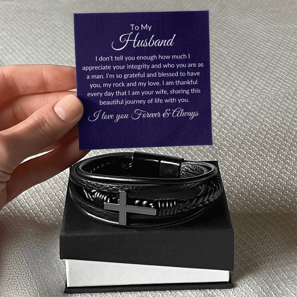 To My Husband | Man of Integrity Cross Bracelet - Kim’s Signature Beauty & Accessories    (Store description)