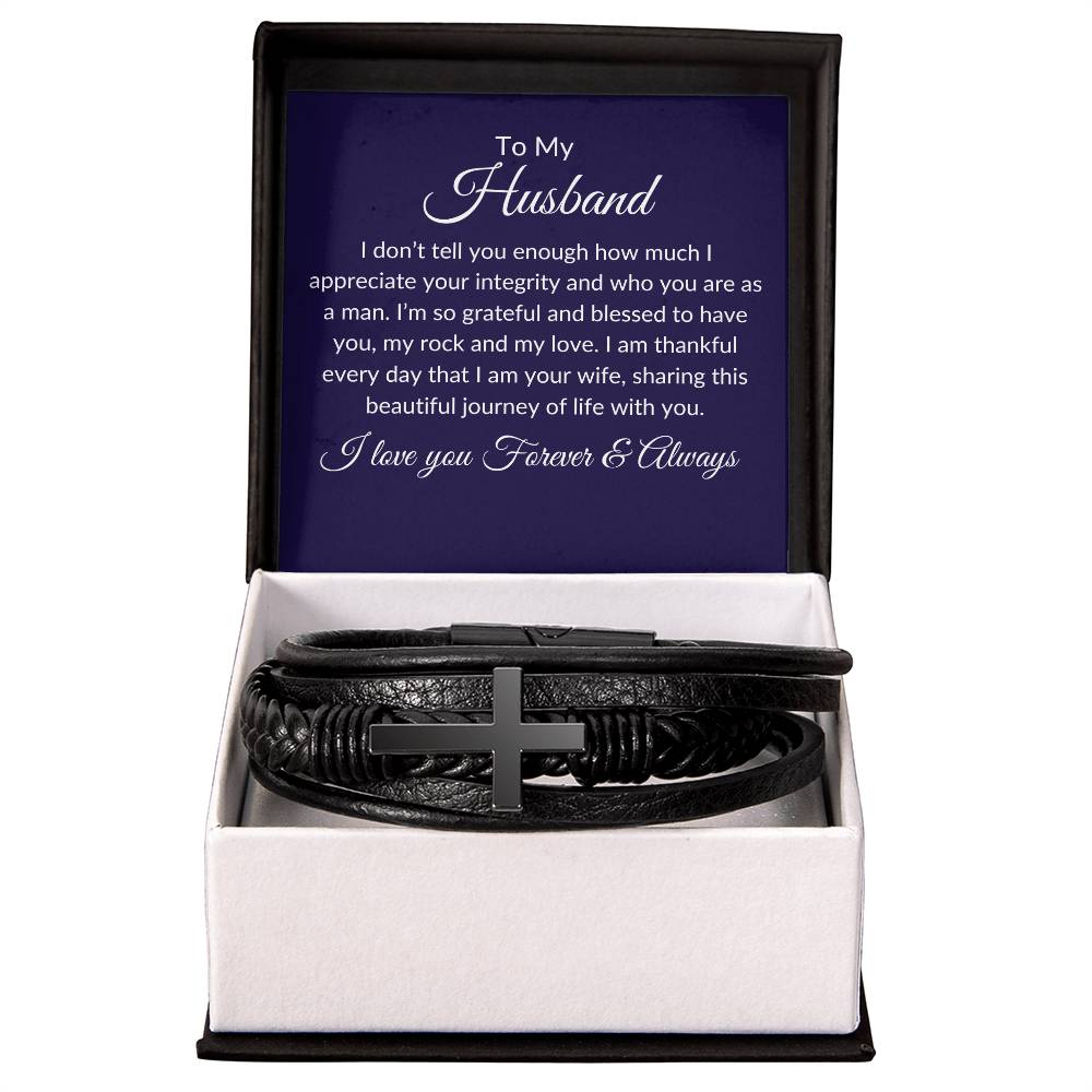 To My Husband | Man of Integrity Cross Bracelet - Kim’s Signature Beauty & Accessories    (Store description)