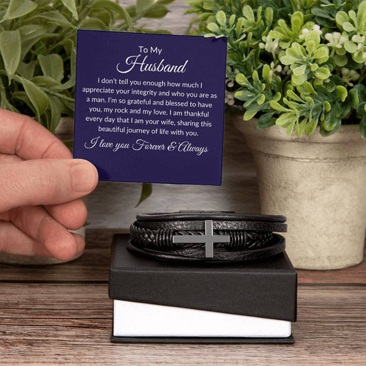 To My Husband | Man of Integrity Cross Bracelet - Kim’s Signature Beauty & Accessories    (Store description)
