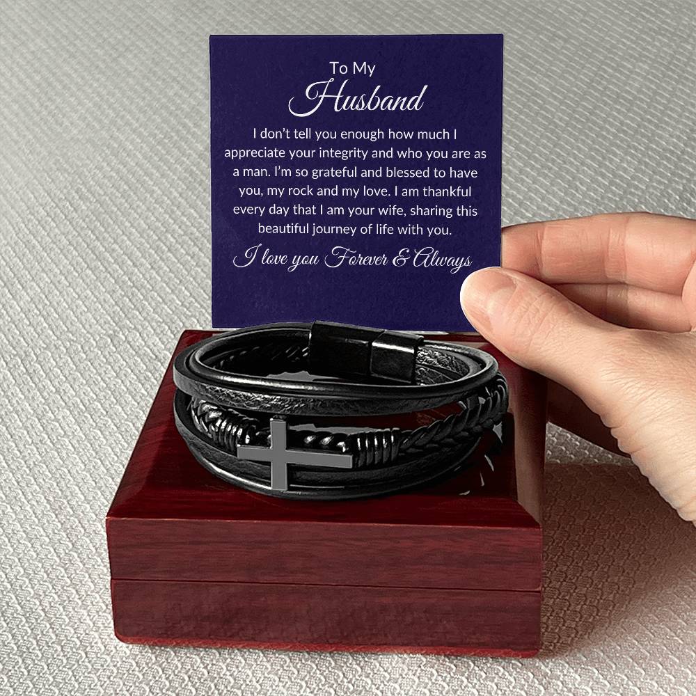 To My Husband | Man of Integrity Cross Bracelet - Kim’s Signature Beauty & Accessories    (Store description)